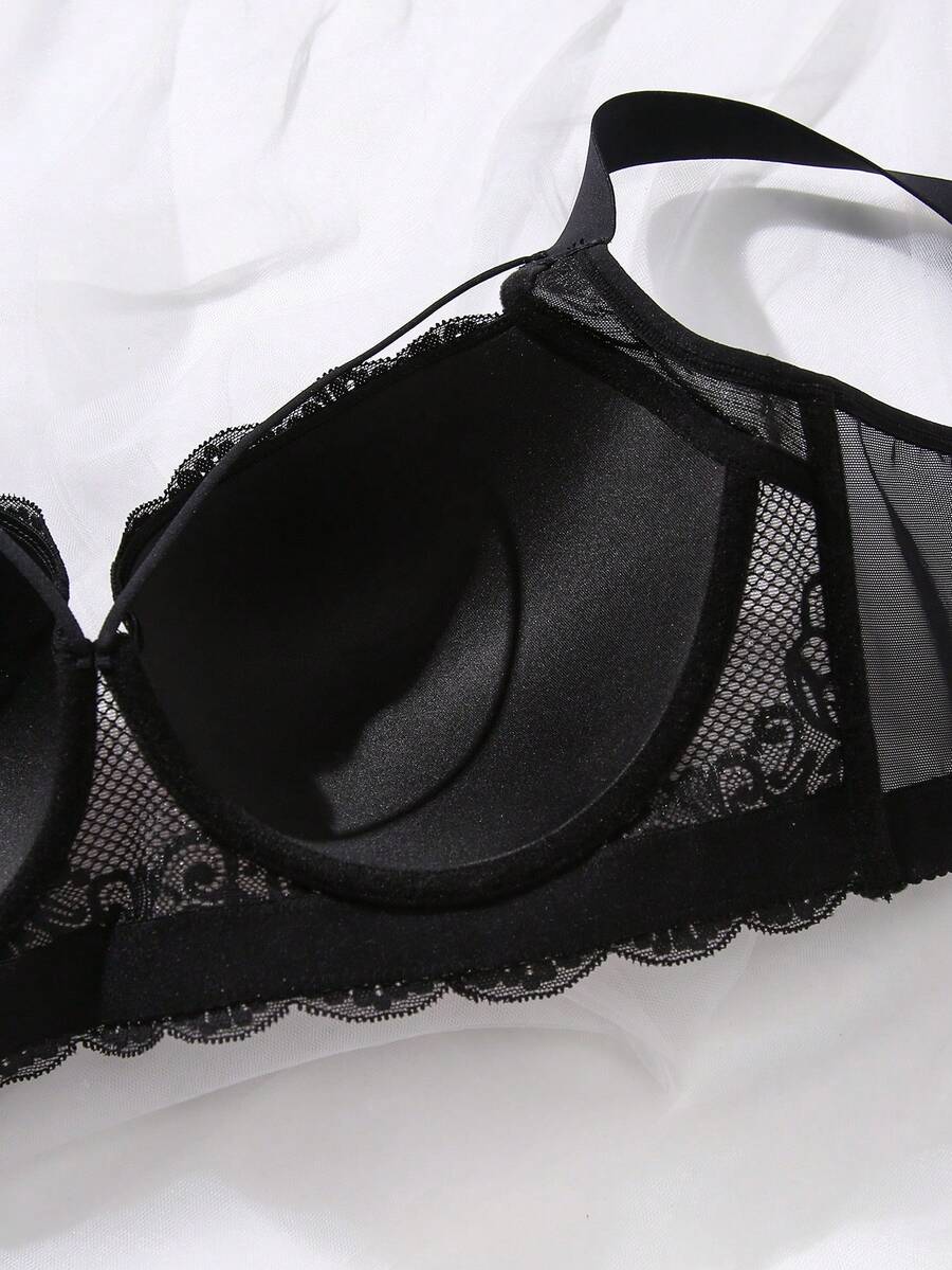 Women's Plus Size Comfortable Underwire Lace Bra - Elegant Full Coverage Support