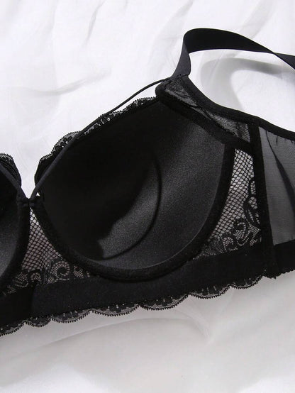 Women's Plus Size Comfortable Underwire Lace Bra - Elegant Full Coverage Support