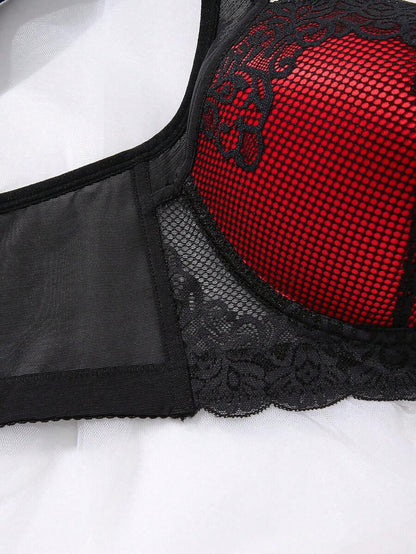 Women's Plus Size Comfortable Underwire Lace Bra - Elegant Full Coverage Support