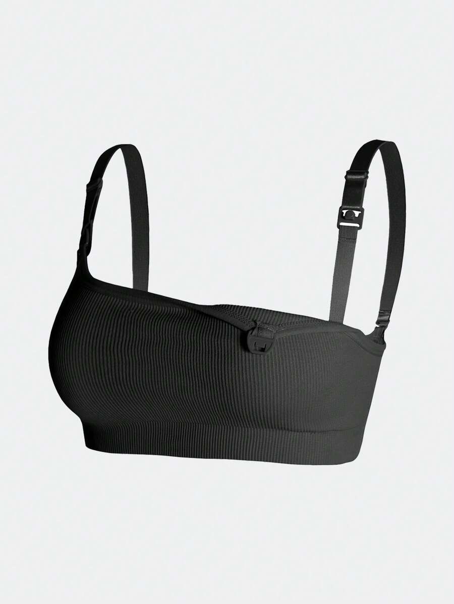Maternity Nursing Bra Set 3 Pack - Easy Open Breastfeeding Bralette, Black Coffee Skin