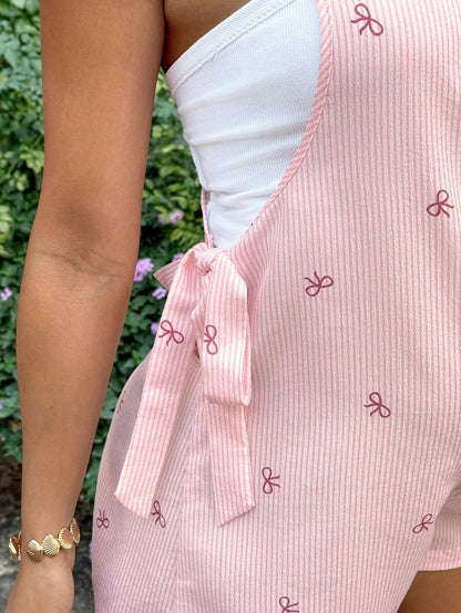 Maternity Bowknot Strap Jumpsuit