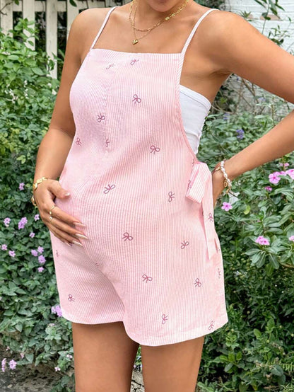 Maternity Bowknot Strap Jumpsuit