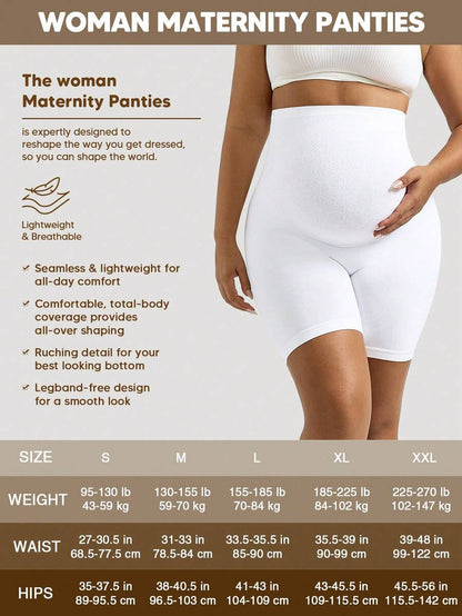 Black High Waist Maternity Shorts - Expandable Abdominal Panel Support