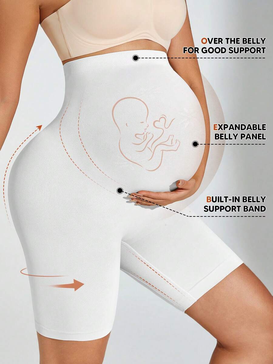 Maternity Shaping Shorts - Plus Size High Waist Abdomen Support Sports & Cycling