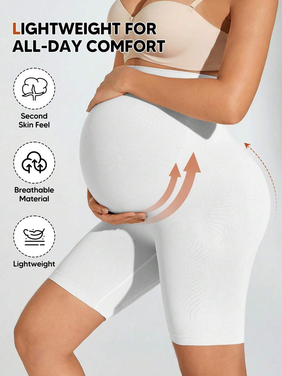 Maternity Shaping Shorts - Plus Size High Waist Abdomen Support Sports & Cycling