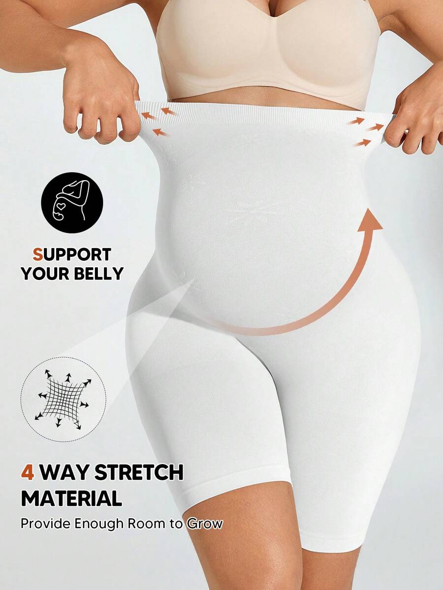 Maternity Shaping Shorts - Plus Size High Waist Abdomen Support Sports & Cycling