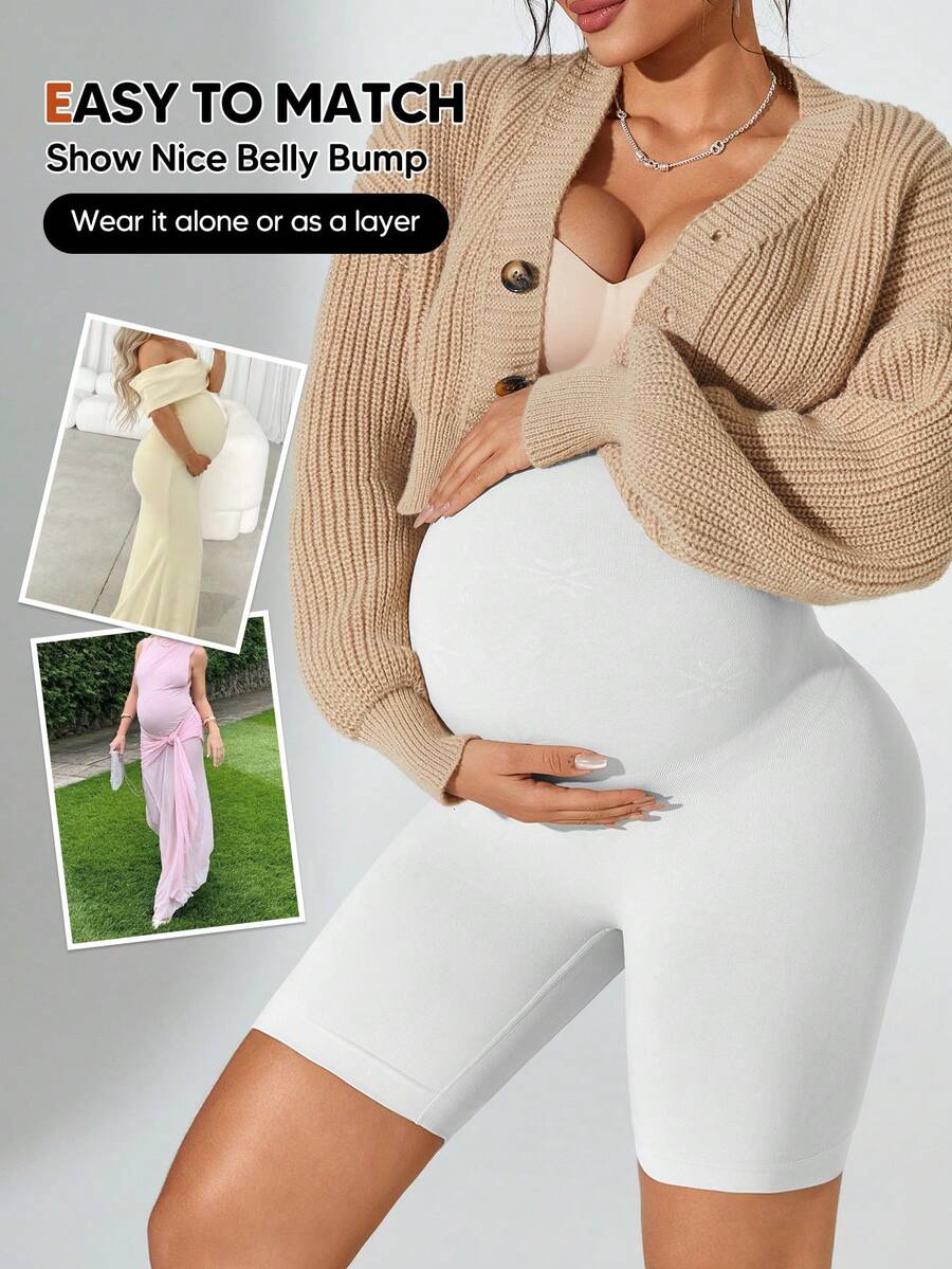 Maternity Shaping Shorts - Plus Size High Waist Abdomen Support Sports & Cycling