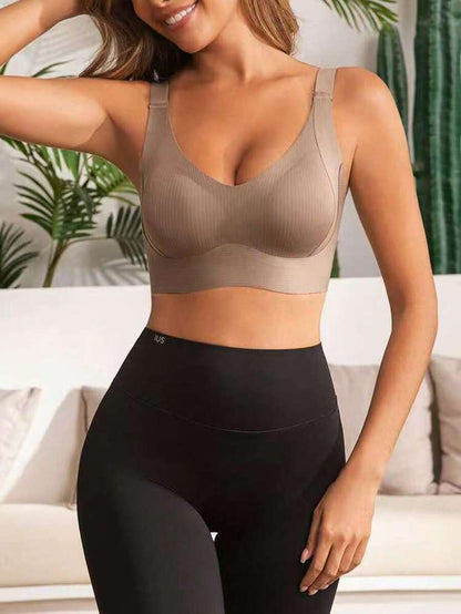 3-Piece Plus Size Seamless Wireless Sports Bra - Full Coverage & Support
