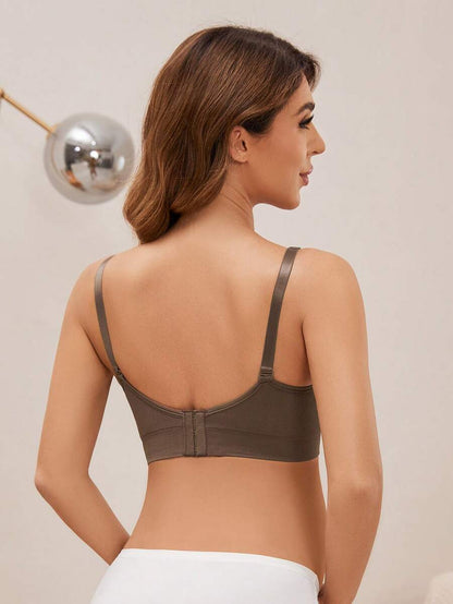 Maternity Nursing Bra Set 5 Pack - Nylon Seamless Front Clasp Wireless Breastfeeding, Pregnancy