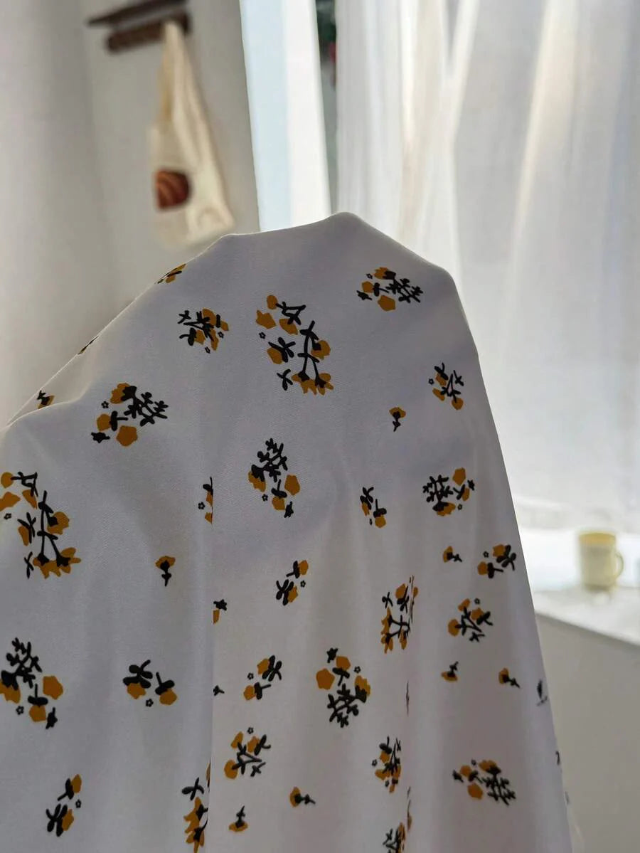 Elegant Floral Maternity Nightgown Women Short Sleeve Collar Sleep Dress with Chest Pocket