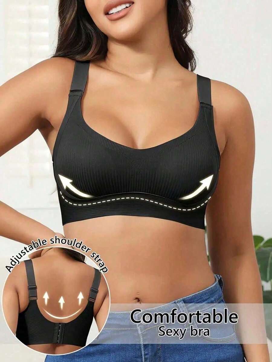 3-Piece Plus Size Seamless Sports Bra - Breathable Wireless Lifting Support