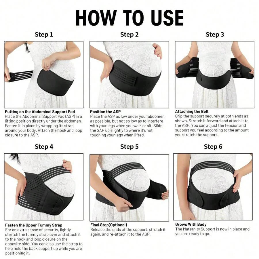 Maternity Support Belt - Adjustable Pregnancy Belly Band for Back & Pelvic Pain Relief