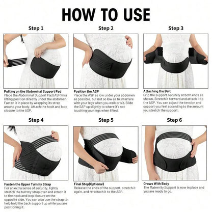 Maternity Support Belt - Adjustable Pregnancy Belly Band for Back & Pelvic Pain Relief