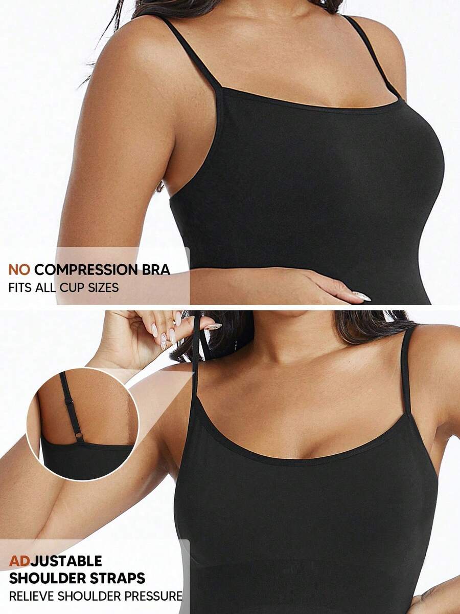 Maternity Comfortable Adjustable Spaghetti Strap Camisole - Solid Black Summer