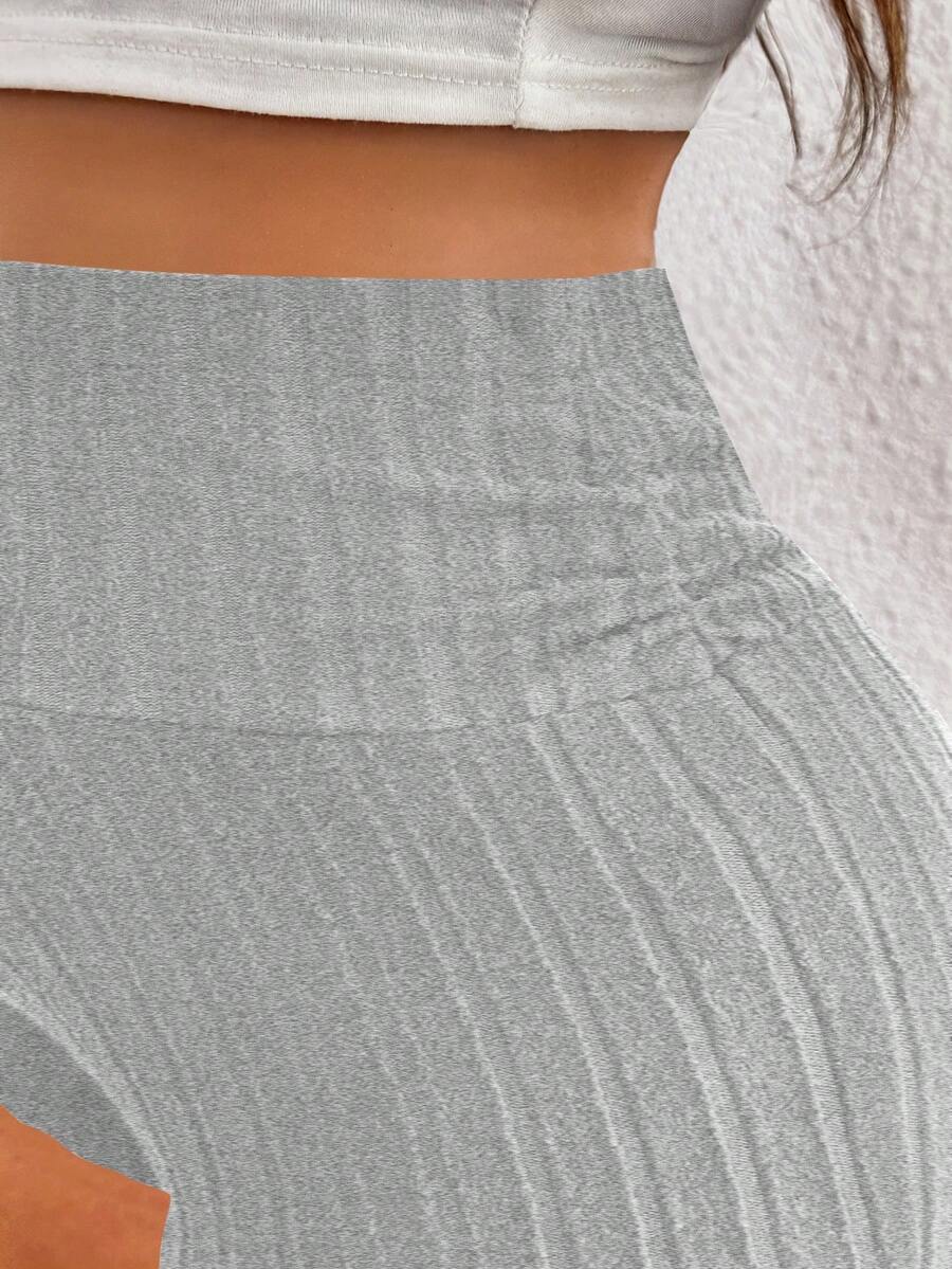 Black Rib-Knit Maternity Shorts - Ultra High Waist Elastic Comfort Pregnancy Shorts for Daily Wear with Button Detail