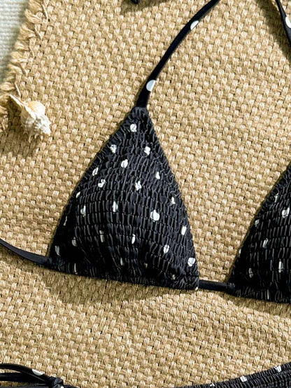 Women's 2-Piece Leopard Print Bikini Set - Ruffled Halter Strap, High Waist, Multicolor