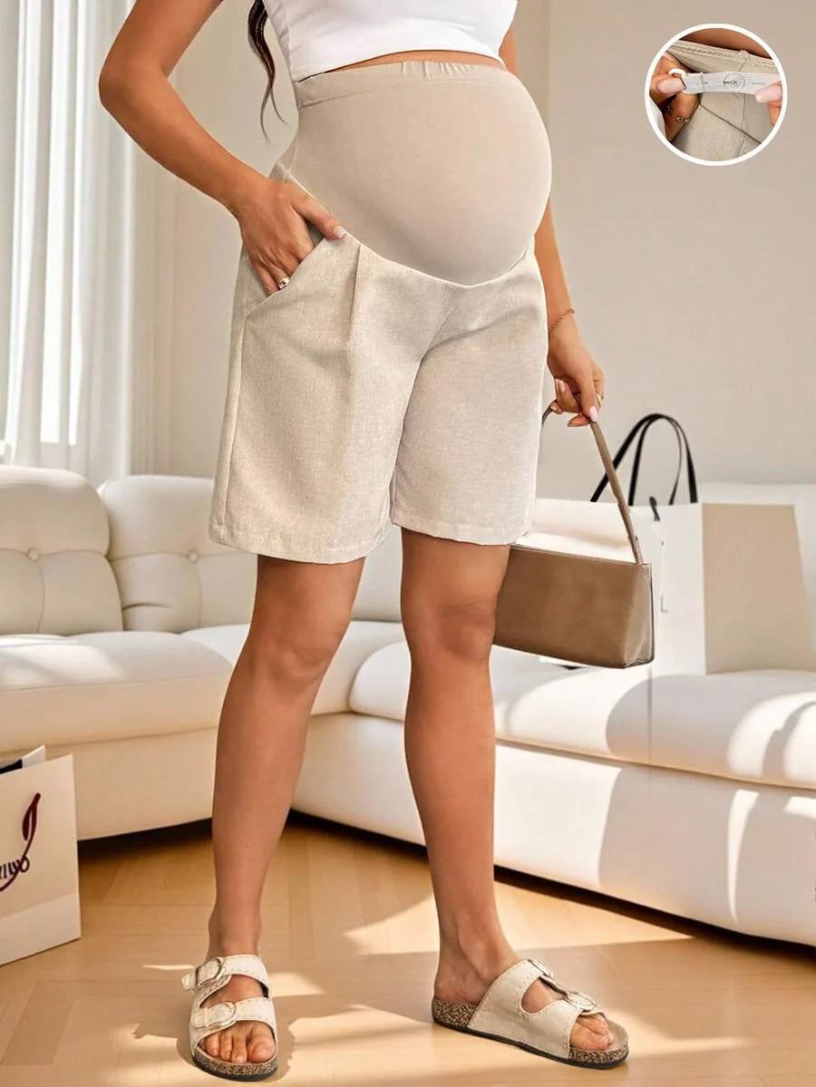 Maternity Casual High Waist Shorts - Breathable Summer Holiday Outfits