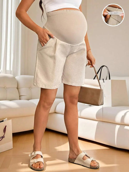 Maternity Casual High Waist Shorts - Breathable Summer Holiday Outfits