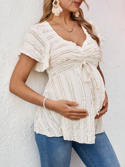Maternity Vibrant Print Spaghetti Strap Mini Dress Boho Geometric Backless Summer Sundress for Beach Vacations and Travel