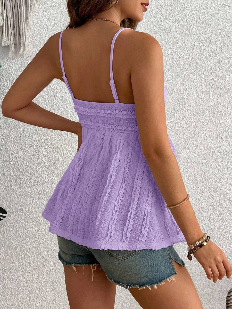 Pleated Lace Maternity Camisole - Apricot Slim Fit Ruched Spaghetti Strap Knitted Cami Top for Daily Wear