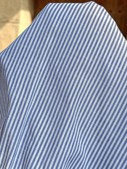 Maternity Striped Mini Shorts - Bow Front, Loose Fit, Ultra High Waist, Blue and White