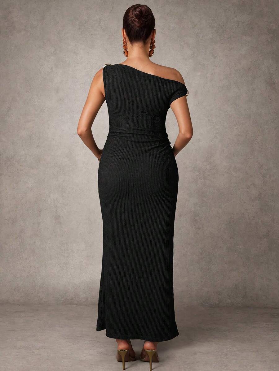 Maternity Casual Oblique Shoulder Sleeveless Long Dress Elegant Dresses Baby Shower Pregnancy Photoshoot Green Pregnant Bump Friendly