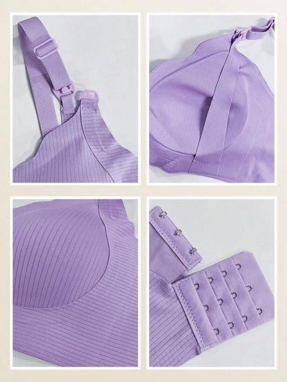 Maternity Nursing Bra - Wireless Anti-Sagging Breastfeeding Half-Fixed Lift Clip-Open, Postpartum