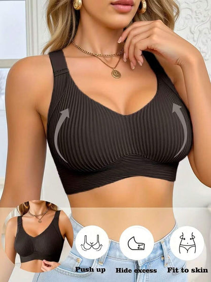 3-Piece Plus Size Full Coverage Sports Bra - Seamless Wireless Comfort Fit
