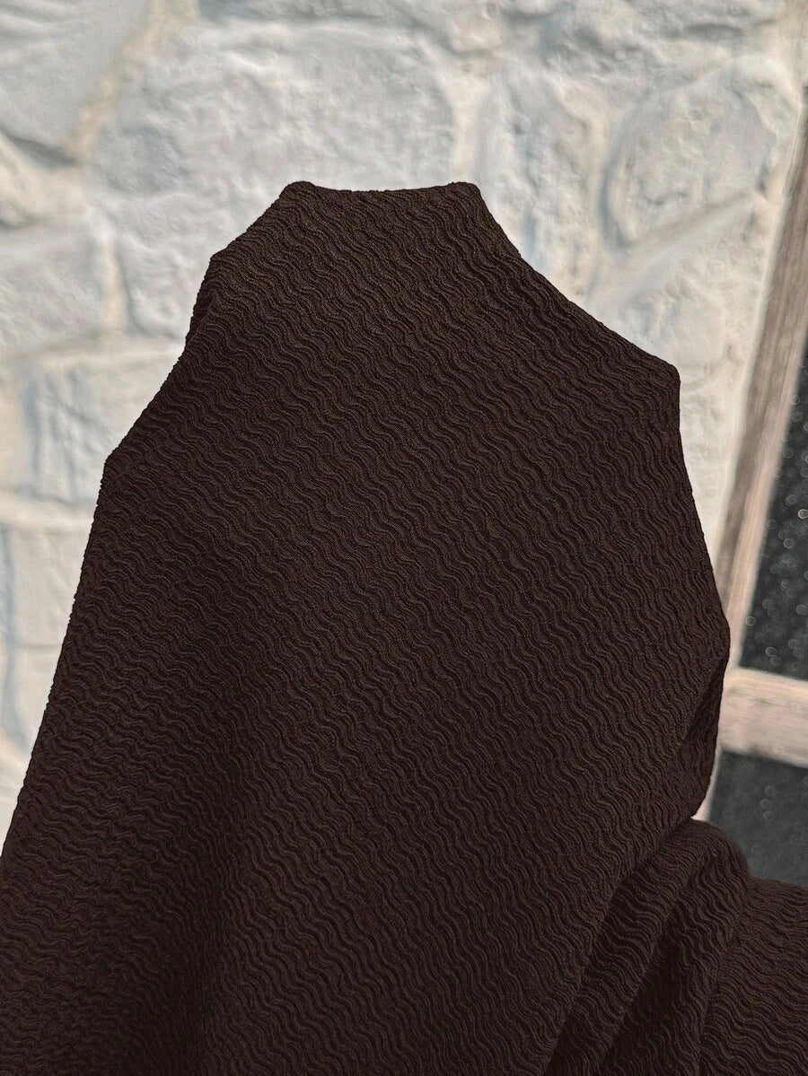 Maternity High Waist Side Slit Pencil Skirt Long Coffee Brown Skinny Fit Knit Skirt for Summer Beach and Casual Wear