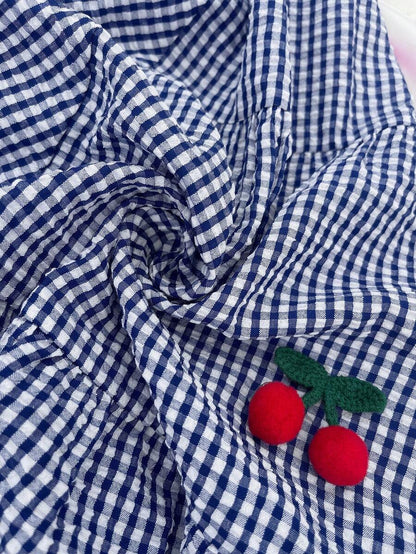 Maternity Cherry Decor Plaid Ruffle Hem Camisole Dress Picnic Dress For Woman Summer Maternity Dress Cherry Dress Women Midi Summer Dress Casual Sundress