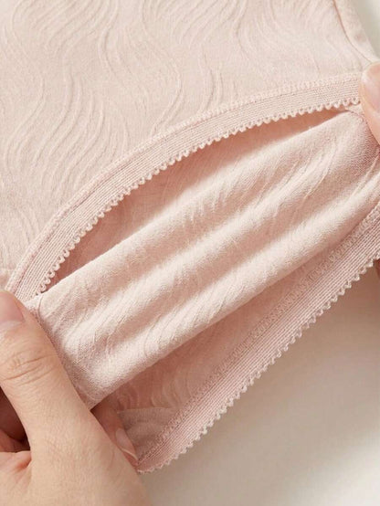 Maternity Panties 3 Pack - Seamless Mid Waist Triangular Lace Trim Hipster Briefs, Daily Travel