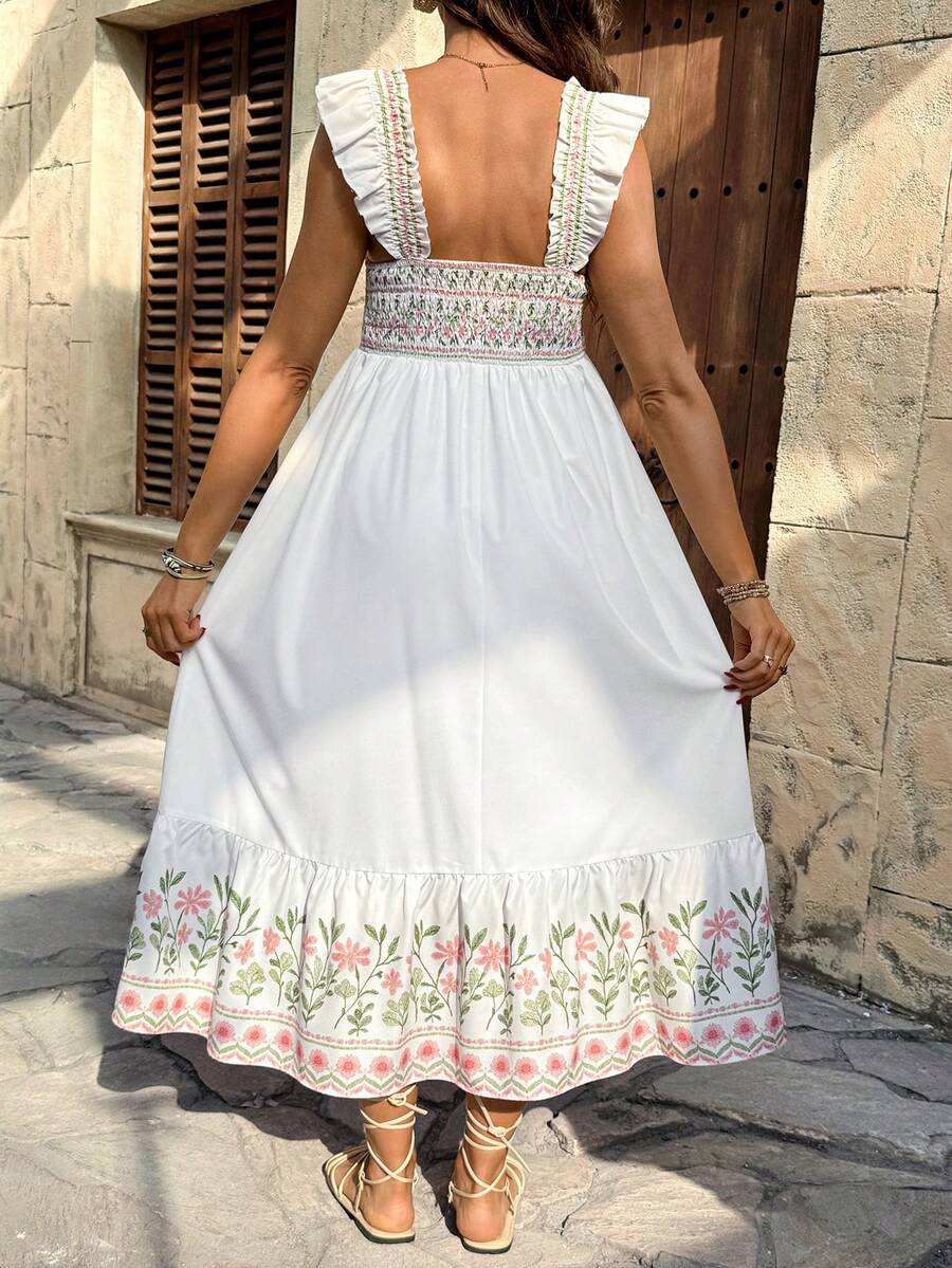 Maternity Casual Floral Print Sleeveless Dress