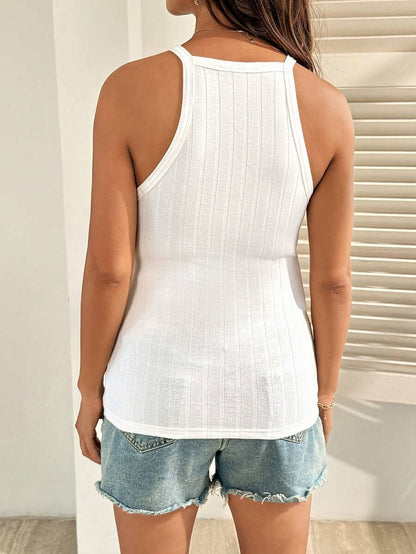 Black Cotton Maternity Tank Top - Slim Fit High Stretch Strappy Cami - Sleeveless Summer Beach Casual Pregnancy Ribbed Knit Basic