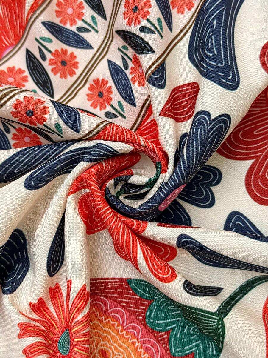Blue Floral Print Tie-Waist Maternity Romper - Boho Cold Shoulder Sleeveless Beach Jumpsuit - High Waist Loose Fit Summer One Piece