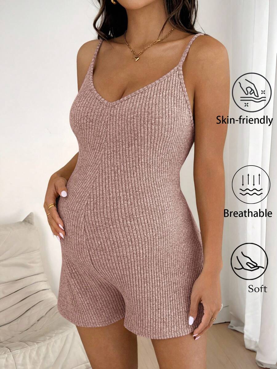 Maternity Jumpsuit for Women – Adjustable Strap Casual Romper