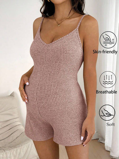 Maternity Jumpsuit for Women – Adjustable Strap Casual Romper