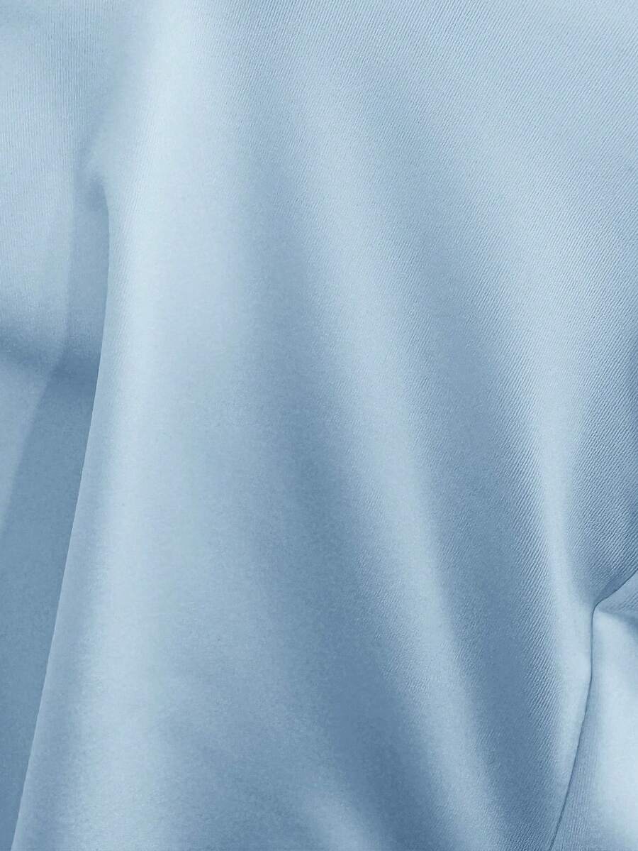 Maternity Baby Blue Scoop Neck Sleeveless Unitard - Skinny Fit Casual Daily Romper