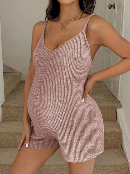 Maternity Jumpsuit for Women – Adjustable Strap Casual Romper