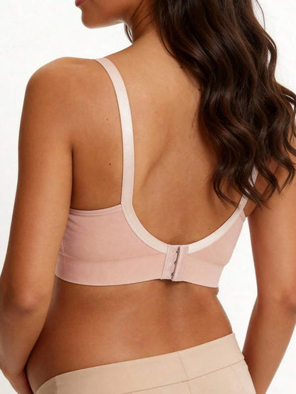 Pink Seamless Wire-Free Nursing Bra - Soft Comfort Fit