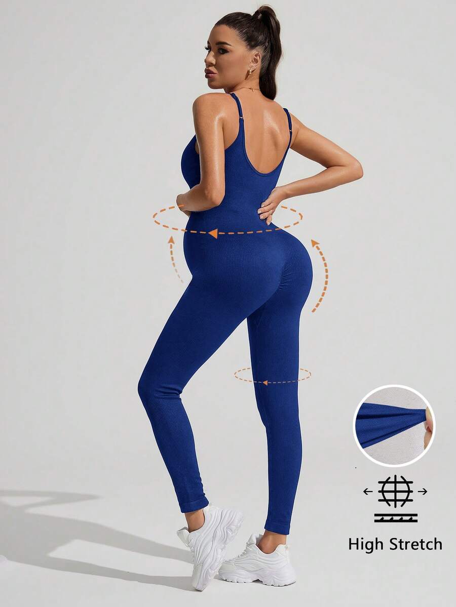 Solid Color Sleeveless Maternity Jumpsuit, Maternity Jumpsuit, Maternity Wear