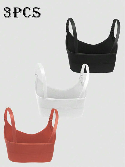 3-Pack Seamless Nursing Bra Set - High Rise Wireless Maternity Bras with Adjustable Straps and Medium Stretch