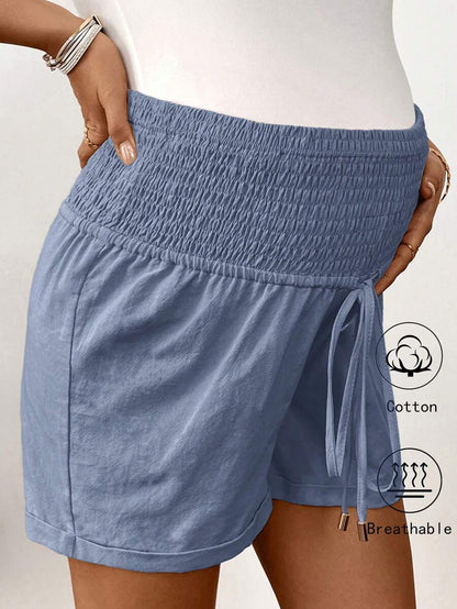 Women's Cotton Linen Casual Beach Shorts with Drawstring Waist and Pockets, Loose Fit Army Green Summer Track Shorts for Country Concerts