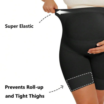 Maternity Shapewear Over Belly Shorts - Anti-Chafing Seamless Underwear for Dresses