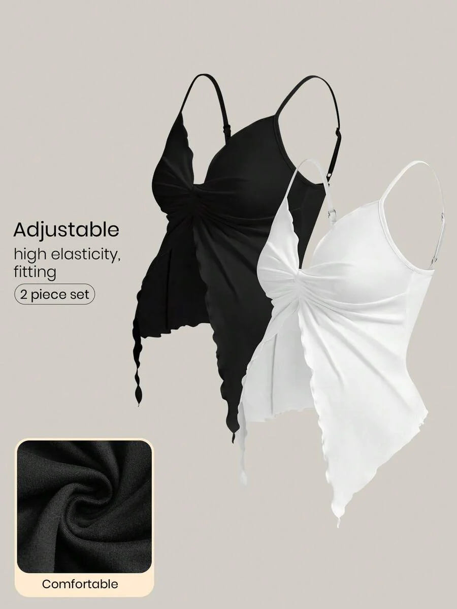 2-Piece Maternity Camisole Set – Front Twist Summer Top