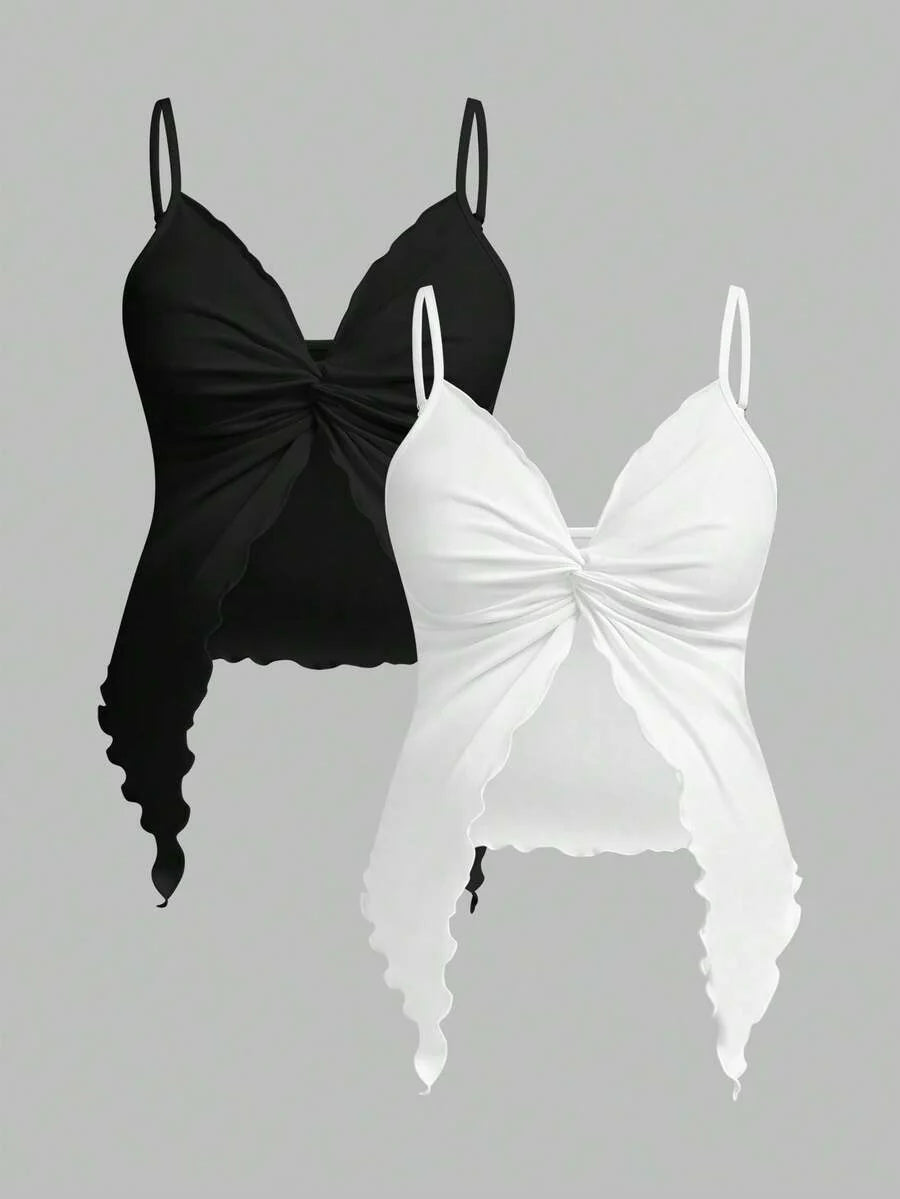 2-Piece Maternity Camisole Set – Front Twist Summer Top