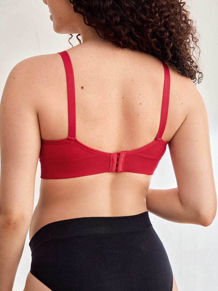 Maternity Seamless Nursing Bra Women Solid Ribbed Comfortable Breastfeeding Support Bra