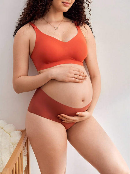 Maternity Solid Color Adjustable Strap Nursing Bra Women Comfortable Wireless Breastfeeding Support Bra