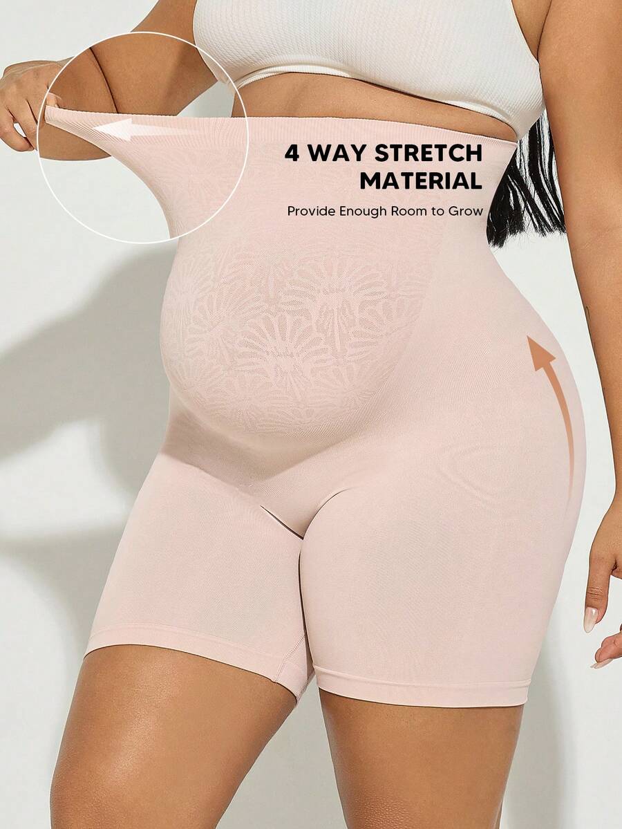 Black High Waist Maternity Shorts - Expandable Abdominal Panel Support