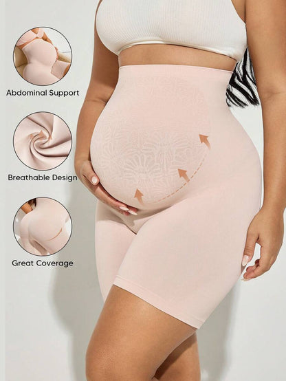 Maternity Support Shorts - High Waist Expandable Belly Panel Christmas Edition, Pregnancy