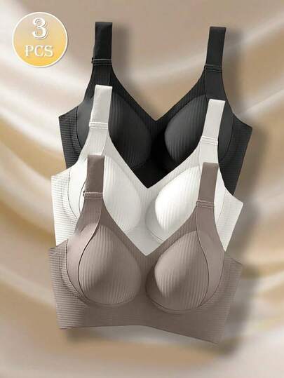 3 Piece Plus Size Sports Bra Set – Comfortable Breathable Lift Support